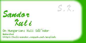 sandor kuli business card